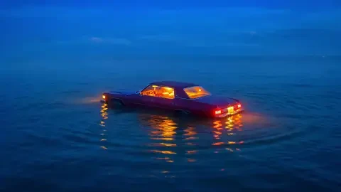 Car Floating in Ocean Live Wallpaper - Free Live Wallpaper