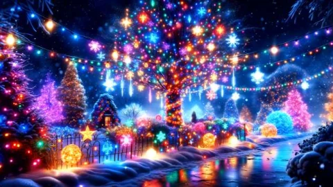 Lit-Up Christmas Tree Live Wallpaper - Free Live Wallpaper