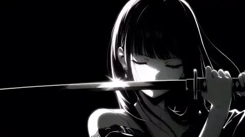 Minimalist Black And White Katana Live Wallpaper - Free Live Wallpaper