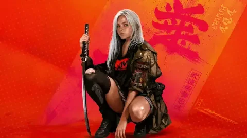 Cyberpunk Kunoichi With Katana Live Wallpaper - Free Live Wallpaper