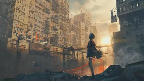 Ghost City Warrior Live Wallpaper - Free Live Wallpaper