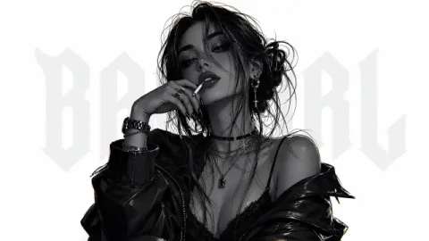 Monochrome Bad Girl Live Wallpaper - Free Live Wallpaper