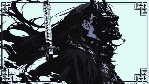 Demon Samurai: Oni Mask & Katana Live Wallpaper - Free Live Wallpaper