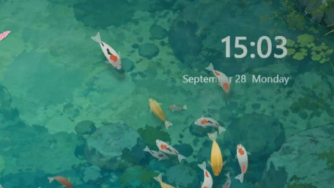 摸鱼 (Mō Yú) — Interactive Fish Pond Wallpaper - Free Live Wallpaper