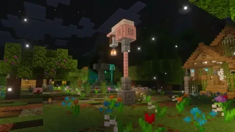 Minecraft: Garden Night Live Wallpaper - Free Live Wallpaper