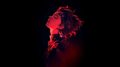 Demon Slayer Tanjiro Red Neon Portrait Live Wallpaper - Free Live Wallpaper