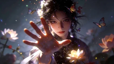 Ethereal Lotus Anime Girl Live Wallpaper - Free Live Wallpaper