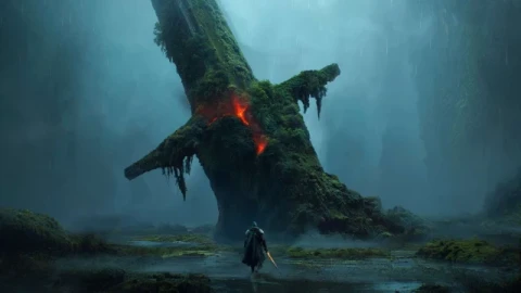 Giant's Broken Sword - Dark Fantasy Landscape 4K Live Wallpaper - Free Live Wallpaper