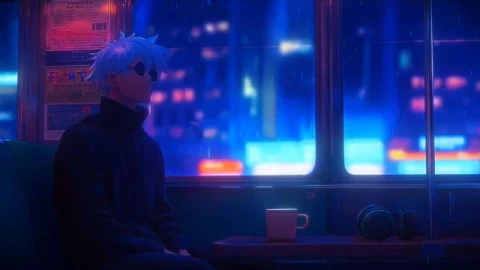 Gojo Satoru Neon Train Night Live Wallpaper - Free Live Wallpaper