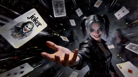 Harley Quinn Joker Cards Chaos Live Wallpaper - Free Live Wallpaper