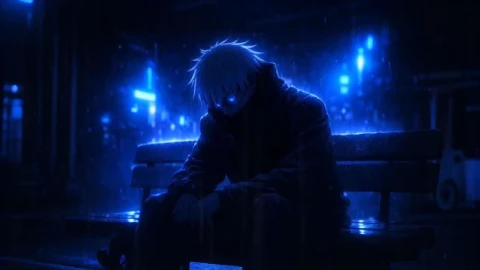 Jujutsu Kaisen - Gojo Satoru Blue Rain Night Live Wallpaper - Free Live Wallpaper