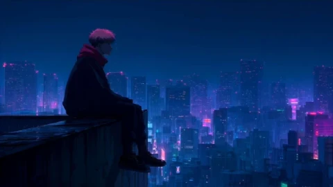 Jujutsu Kaisen - Yuji Itadori Rainy Night City Live Wallpaper - Free Live Wallpaper