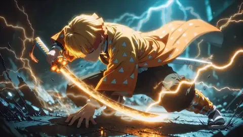 Zenitsu Thunder Breathing Live Wallpaper - Free Live Wallpaper