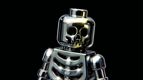 LEGO Skeleton Chrome Figure Live Wallpaper - Free Live Wallpaper