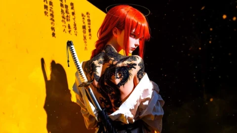 Makima Yakuza With Katana Live Wallpaper - Free Live Wallpaper