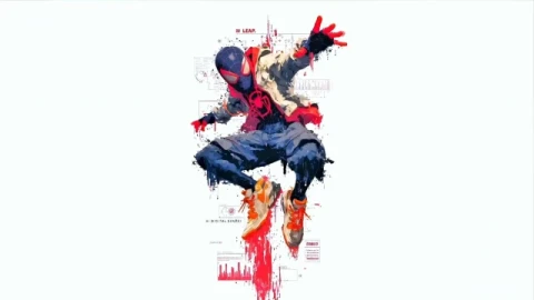Miles Morales Spider-Man Minimal Art Live Wallpaper - Free Live Wallpaper