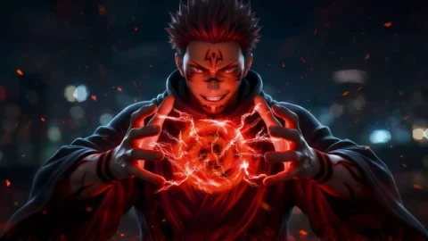Ryomen Sukuna Red Energy Jujutsu Kaisen Live Wallpaper - Free Live Wallpaper