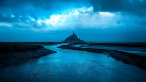 Saint Michael’s Mount Stormy Blue - Free Live Wallpaper