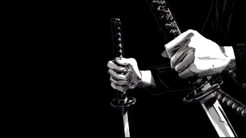 Samurai Dual Katana Black Minimal Live Wallpaper - Free Live Wallpaper