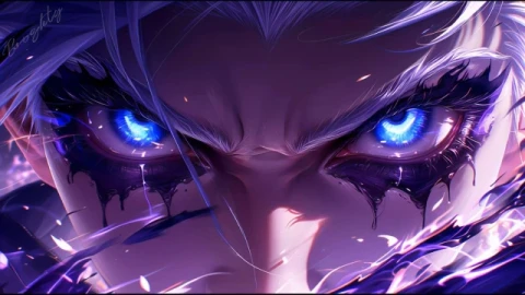 Satoru Gojo Intense Blue Eyes 4K Live Wallpaper - Free Live Wallpaper