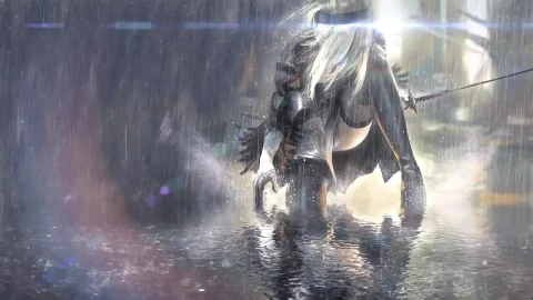 Nier Automata Rain - Free Live Wallpaper