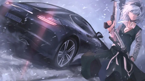 Porche and Anime Girl Live Wallpaper - Free Live Wallpaper