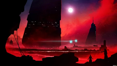 Cyberpunk Red Landscape Live Wallpaper - Free Live Wallpaper