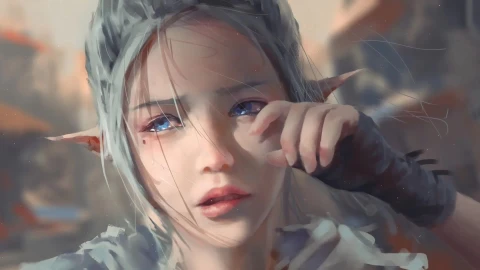 Cute Crying Elf Girl Animation Live Wallpaper - Free Live Wallpaper