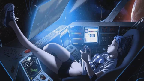 Space Gaming Girl Anime Live Wallpaper - Free Live Wallpaper