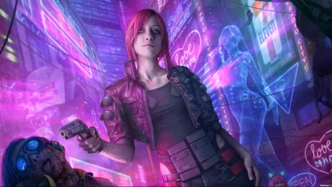 Cyberpunk Neon Girl Live Wallpaper - Free Live Wallpaper