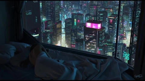 Cyberpunk City Night Time HD Live Wallpaper - Free Live Wallpaper