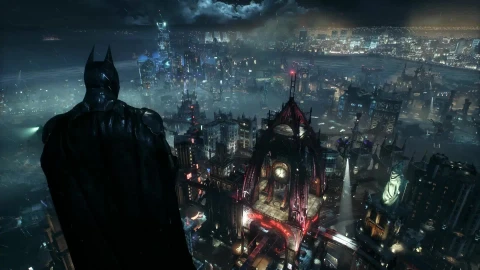Batman Arkham Knight Overlooking Gotham From Wayne Tower Live Wallpaper - Free Live Wallpaper