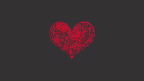 Geared Heart Minimalism Live Desktop Wallpaper - Free Live Wallpaper