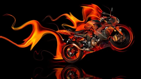 Moto  Kawasaki  Fire  Tony  Kokhan  Live  Wallpaper - Free Live Wallpaper