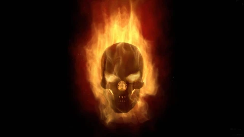 Burning  Skull  Fantasy  Live  Wallpaper - Free Live Wallpaper