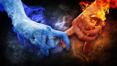 Love  Fire  Blue  Orange  Red  Hands  Smoke  4K  Live  Wallpaper - Free Live Wallpaper