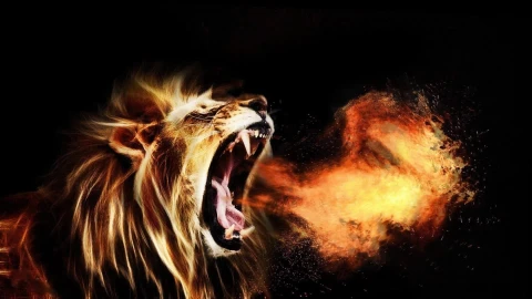 Roaring  Lions  Fire  Fantasy  Live  Wallpaper - Free Live Wallpaper