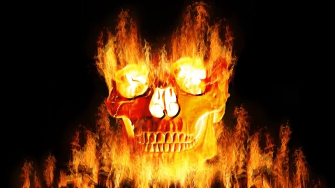 Skull  Fire  Flame  Horror  Live  Wallpaper - Free Live Wallpaper