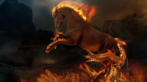 War  Horse  Fire  Fantasy  Live  Wallpaper - Free Live Wallpaper
