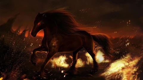 War  Horse  Fire  Flames  Live  Wallpaper - Free Live Wallpaper