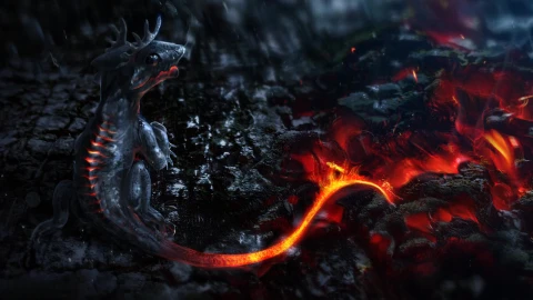Baby Dragon Lava 2K Live Wallpaper - Free Live Wallpaper