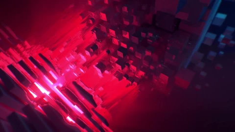 Abstract Geometric Multicolor Bright Glitch 3D Animated Wallpaper - Free Live Wallpaper