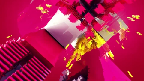 HD Abstract Geometric Multicolor Bright Glitch 3D looped Animation Background Free Footage.cut_ - Free Live Wallpaper