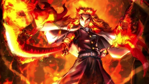 Anime Kyojuro Rengoku Fire Blade 4K Live Wallpaper - Free Live Wallpaper