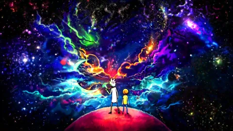 Rick and Morty Stars Space Animated Wallpaper - Free Live Wallpaper