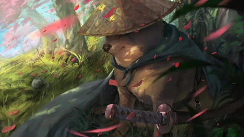 Samurai Doge Dog Animated Wallpaper - Free Live Wallpaper