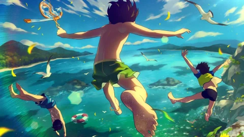 Swimming Boys in Summer Animated Wallpaper - Free Live Wallpaper