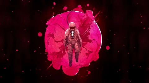 astronaut floating in the pink space - Free Live Wallpaper