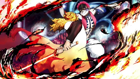 Anime Kyojuro Rengoku Vs Akaza 4K Live Wallpaper - Free Live Wallpaper