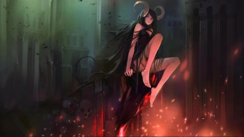 Cute Demon Girl Barefoot Live Wallpaper - Free Live Wallpaper